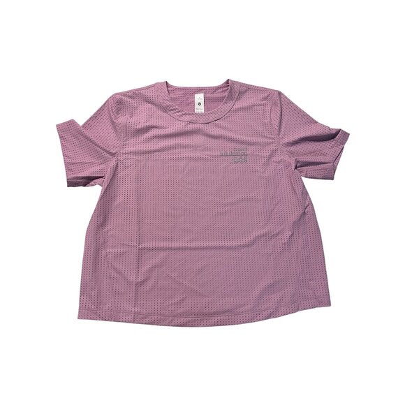 Lululemon Breathable Running Short Sleeve Graphic Tee Rose Blush Size 4 & 6 - Picture 1 of 4